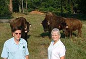 Jack and Sandy standing with buffalo